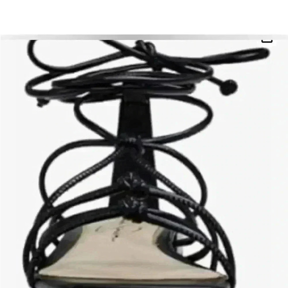 JESSICA SIMPSON CHASCA FLAT ANKLE WRAP SANDALS SIZE 9.5 BLACK - Picture 4 of 5